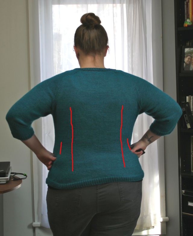 Sweater Knitting: Bust Dart and Waist Shaping Placement